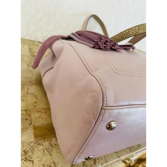 Vtg COACH Penelope lilac exotic/soft leather Satchel Bag carryall F16531 - Picture 7 of 10